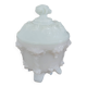 White opaline bonbonnière with floral decoration