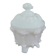 White opaline bonbonnière with floral decoration