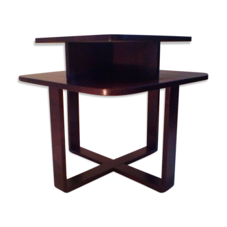 Table basse art déco rectangulaire en bois courbé