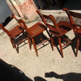 Set of 4 chairs to the model of English admiralty of the XIX century in massive Elm