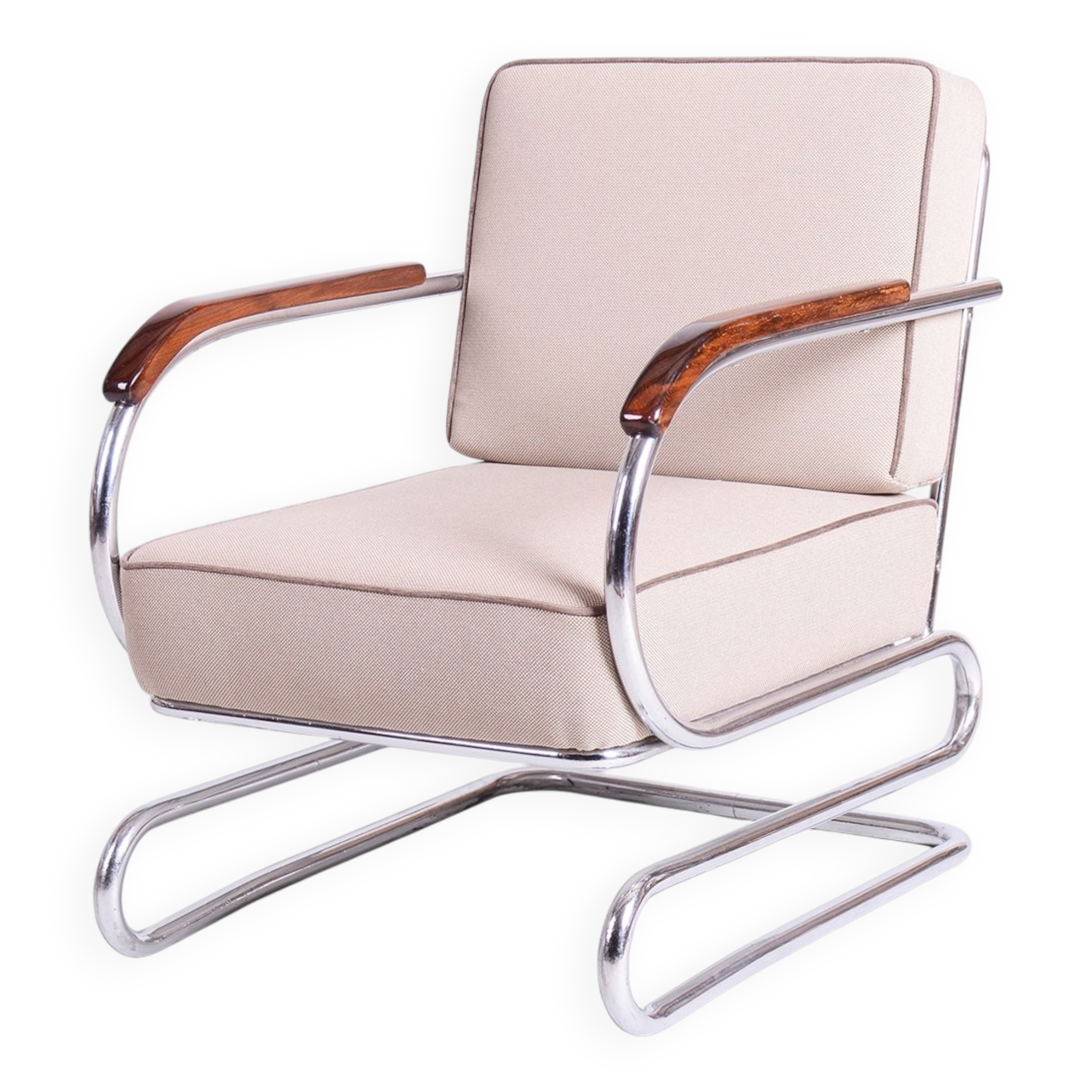 Bauhaus Double Suspension Chair in Oak by Halabala for Up Zavody, Czech, 1930s