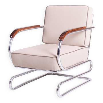 Bauhaus Double Suspension Chair in Oak by Halabala for Up Zavody, Czech, 1930s