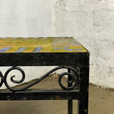 Nesting tables ceramic wrought iron