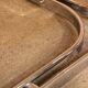 Dining table glass smoke base chromed metal 1970