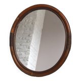Miroir ovale en rotin