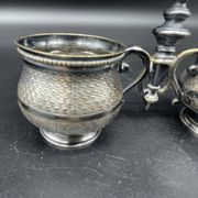 Double salt dish, silver metal, round base, socket, engraved decor, table decoration, chic, hallmark