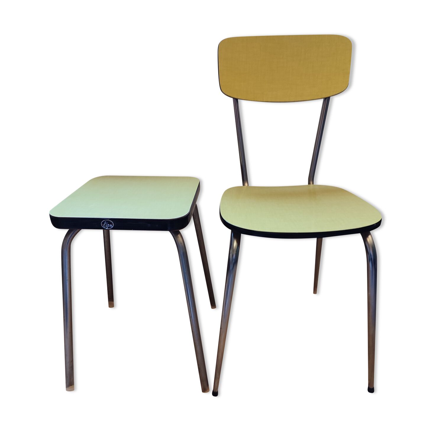 Chaise et tabouret elem en formica