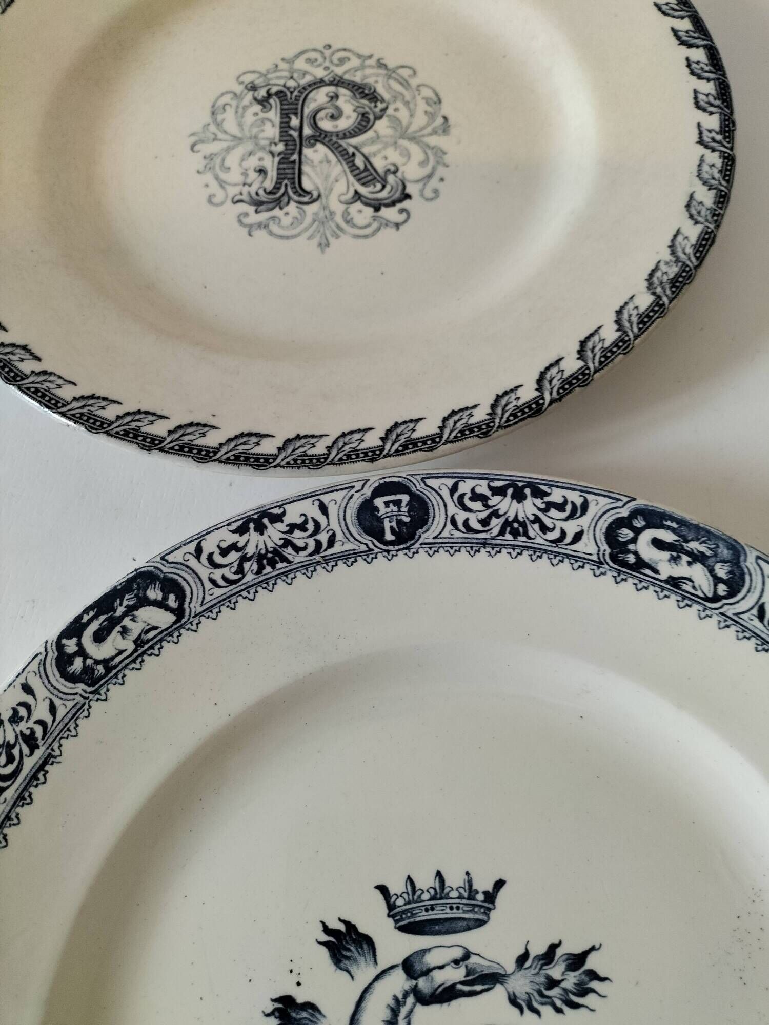 Pair of ironstone plates – Salins François Ier & KG