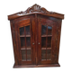 Wall-mounted glass cabinet in solid wood