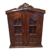 Wall-mounted glass cabinet in solid wood