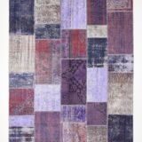 Purple tones vintage patchwork rug 304x215cm