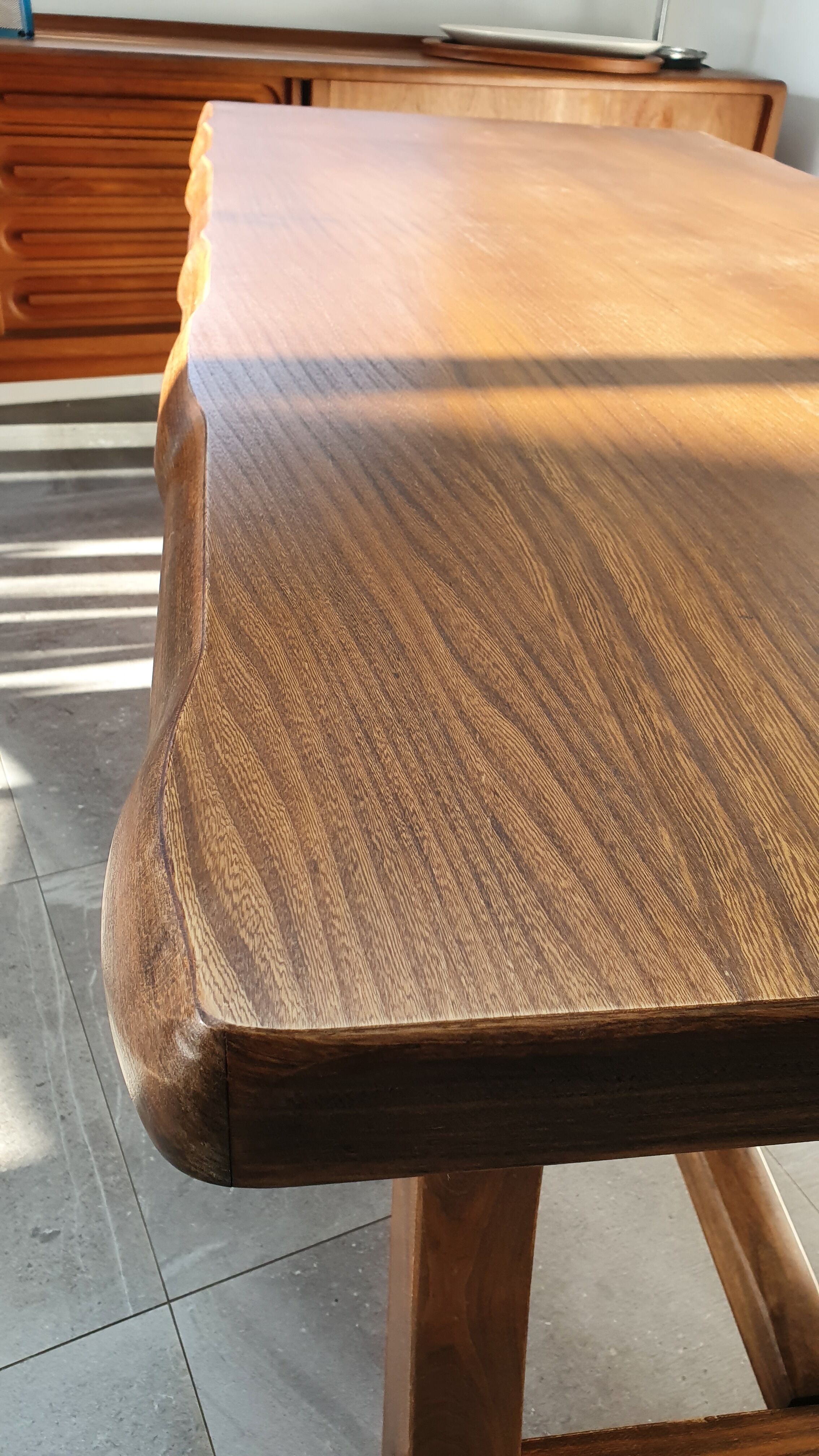 Brutalist elm farm table 60s