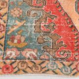 5x7 Vintage Red & Beige Vintage Oushak Small Size Area Rug, 134x218 Cm