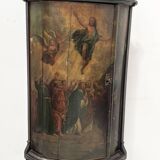 Half-moon corner cabinet decorated with a biblical scene, 19th century