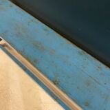 Blue lacquered wood bench