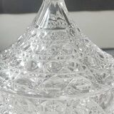 Large lead crystal candy dish/Drageoir. Tritschler Winterhalder. Dome shape, faceted patterns. Dim 30 x 15 cm