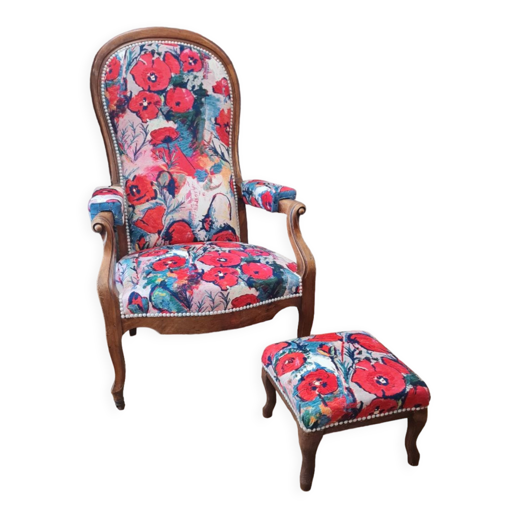 Fauteuil et repose-pied Voltaire | Selency