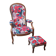 Voltaire armchair and ottoman