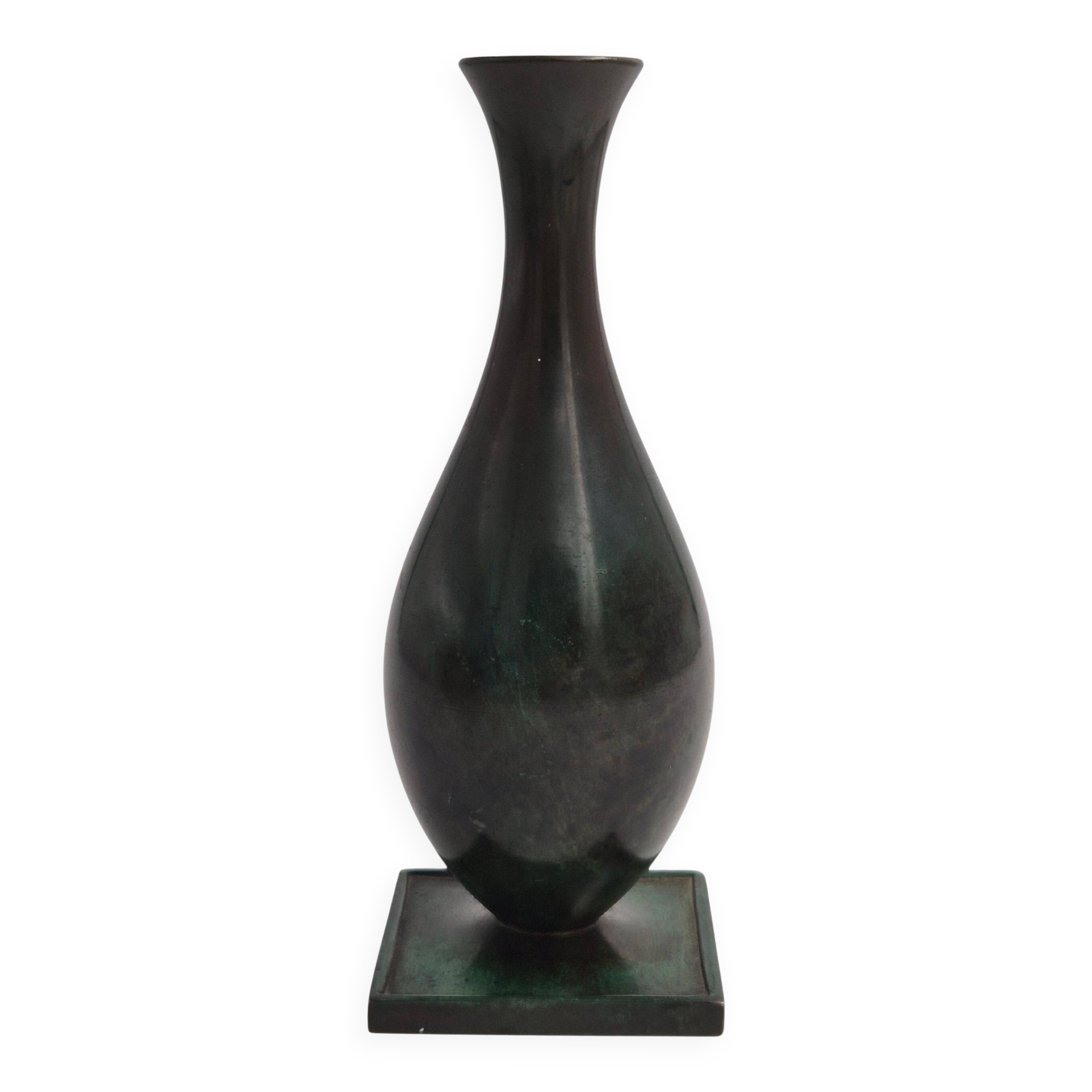 Jacob Ängman for GAB, solid bronze vase, Swedish grace / Art Deco