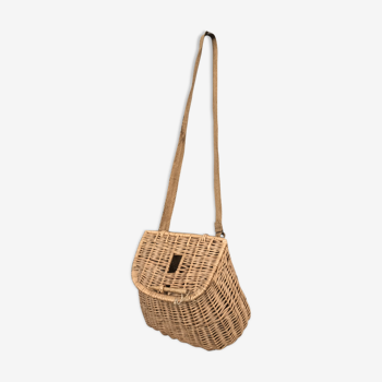 Wicker fishing basket