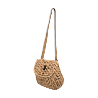 Wicker fishing basket