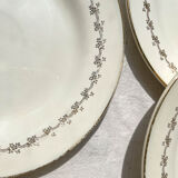 6 opaque porcelain dinner plates, Digoin model "Suzy"