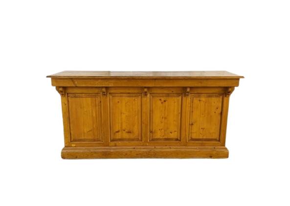 Old pitch pine counter