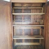 Louis XV style wardrobe entirely pegged wood with 2 cherry wood doors.