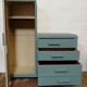 Asymmetrical furniture of the 1950s blue duck