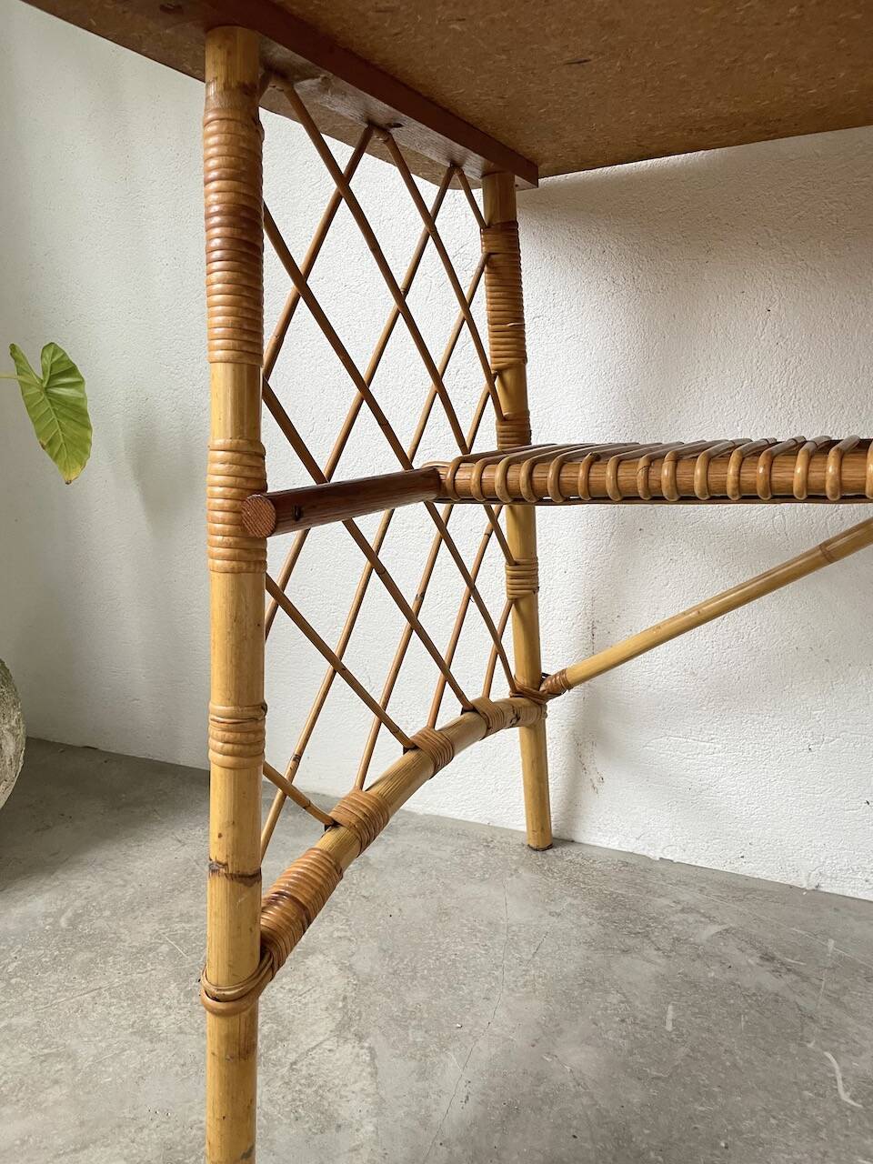 Bureau rotin Louis Sognot et sa chaise