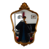 Vintage rocaille or shell gold mirror