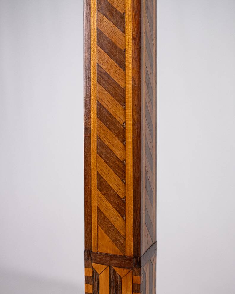 Art Deco floor lamp in marquetry, France, 1930s