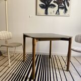 Vico Magistretti pour Cassina table Carimate vintage années 60 bois teintée