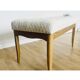 Oak bench, white fabric