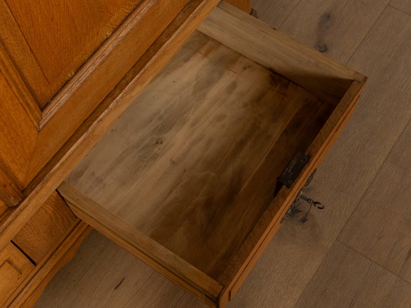 Classic Biedermeier wardrobe made of solid oak around 1840
