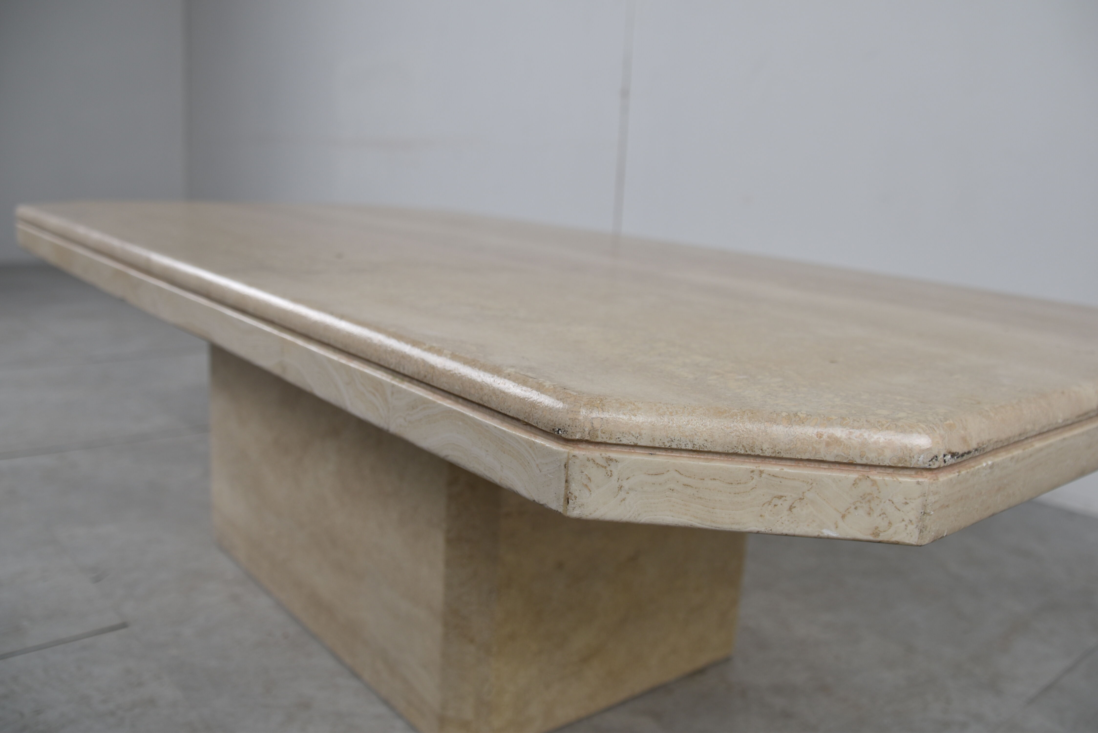 Vintage travertine coffee table, 1970s