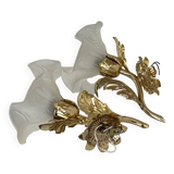 Pair of vintage golden wall lights