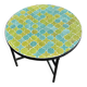 Table basse  ronde en zellige vert et turquoise 60 cm de diamètres