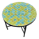 Table basse  ronde en zellige vert et turquoise 60 cm de diamètres