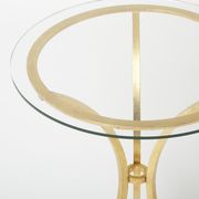 Golden iron and glass pedestal table by Roger Thibier 1960