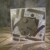 Moroccan lamp with calligraphy square-to-square-lay lamp