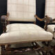 Paire de fauteuils en bois mouluré de style Louis XIII