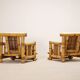 Pair of Bamboo Armchairs, Pierre Frey Cushions, French Work, circa