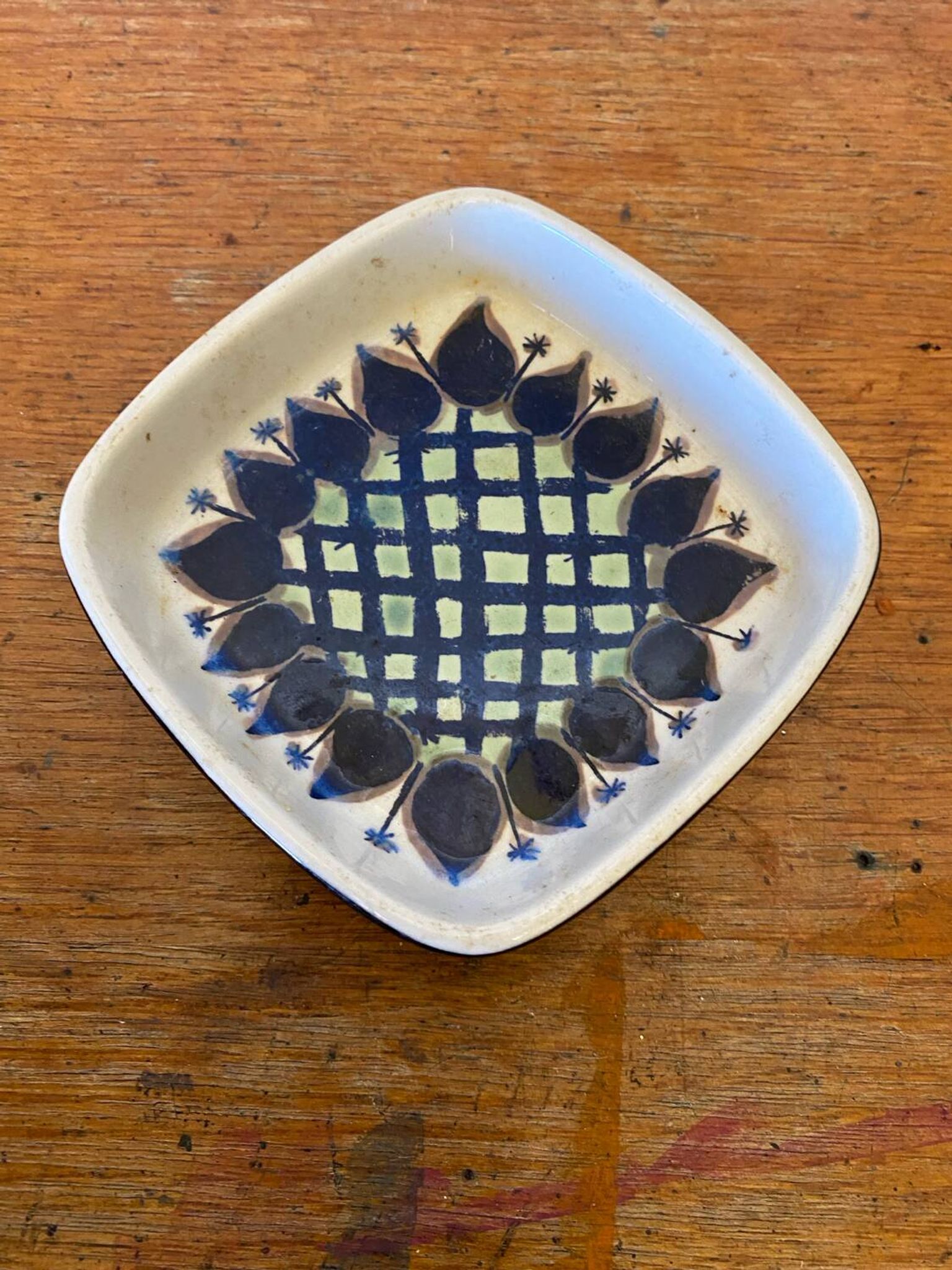Antique Royal Copenhagen Ceramic Painted White Blue Vintage Empty Pocket