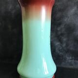 Vase Napoleon lll green opaline enamelled and gilded with fine gold