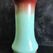 Vase Napoleon lll green opaline enamelled and gilded with fine gold