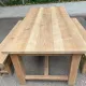 1970s stripped solid oak farmhouse dining table - 210cm