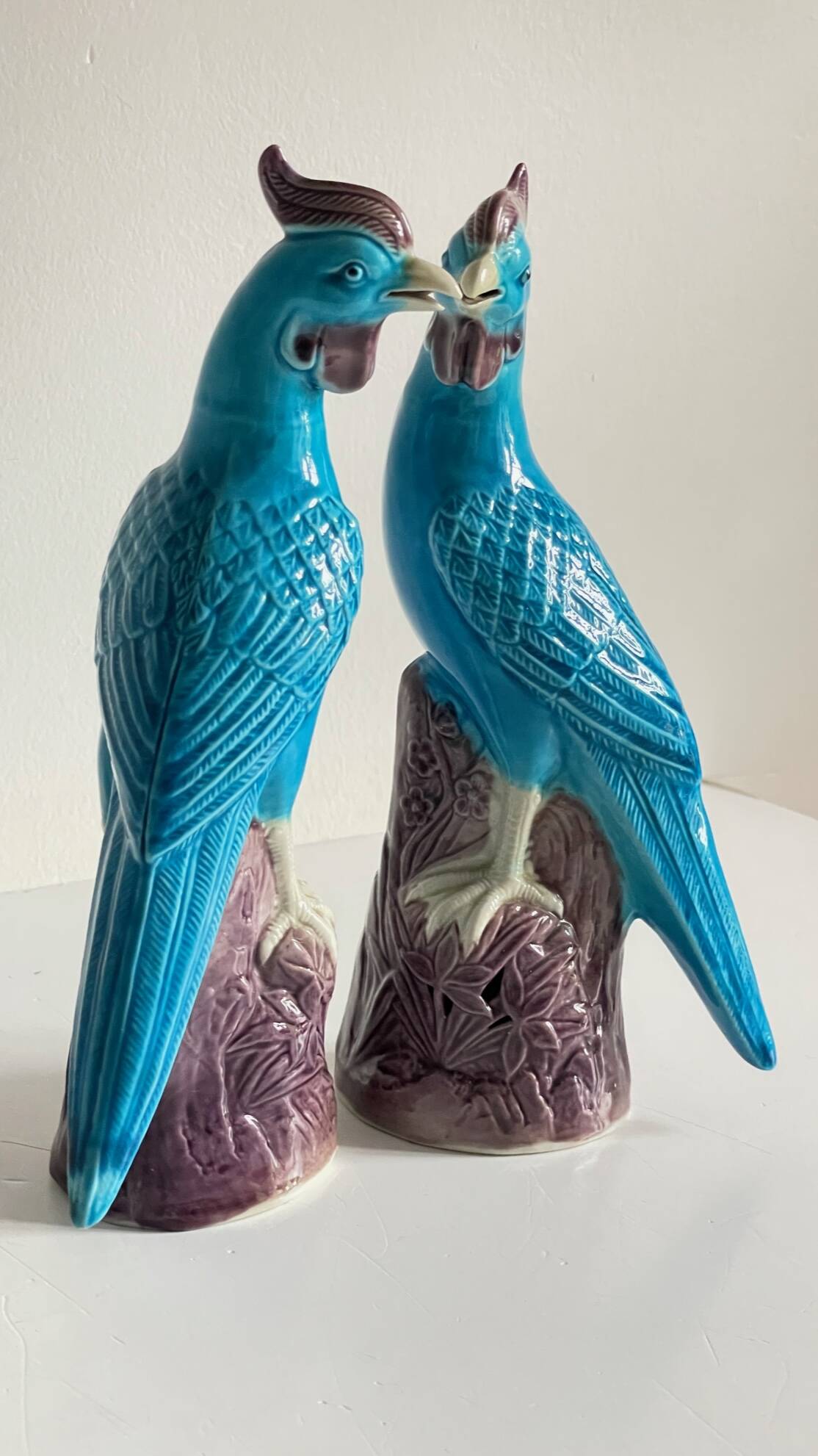 Pair of phenix birds chinese porcelain early 20th century