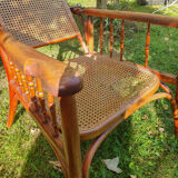 Fauteuil réglable en bois courbé Fischel vers 1910
