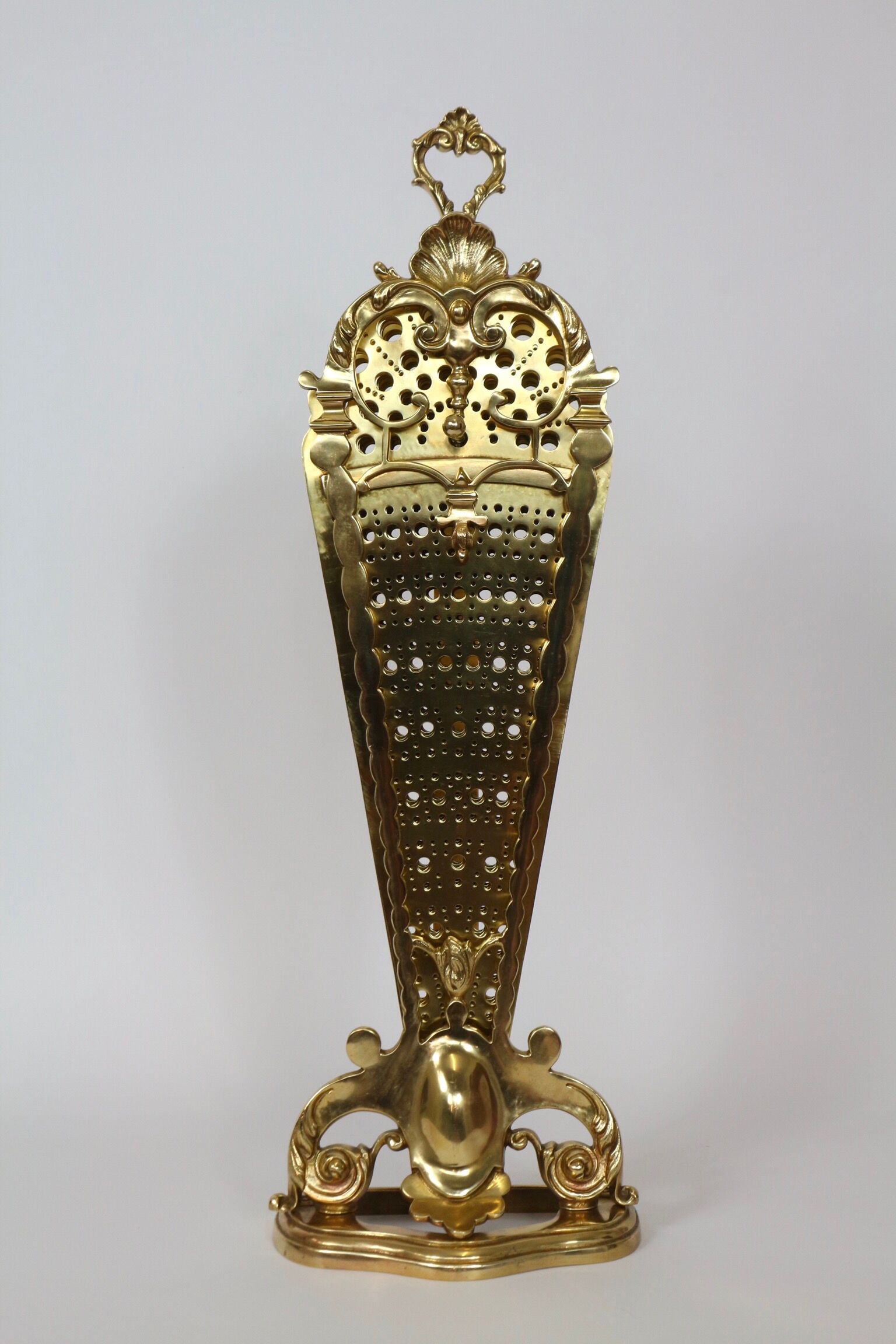 Fireplace peacock tail effect vintage, brass